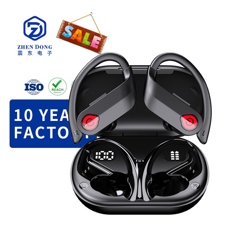 BT5.3 Led Display Music Headphones Waterproof Noise Cancelling Clip-on ears TWS ENC Mini Blue tooth Earphone Wireless Earbuds