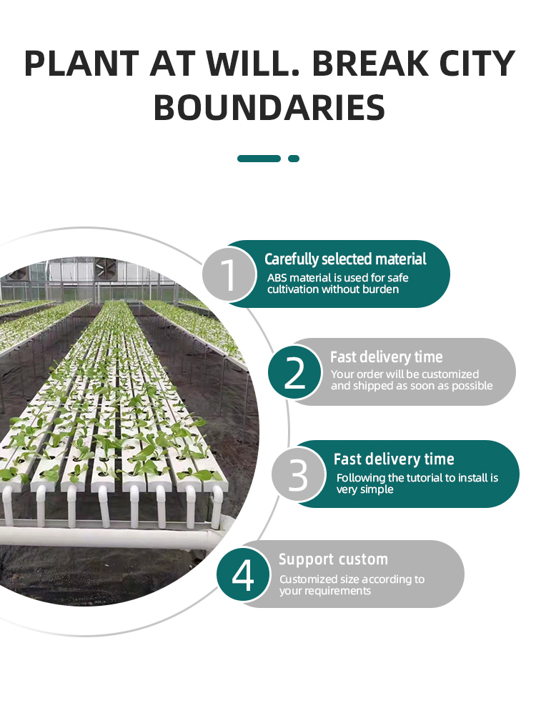 A simple PVC hydroponic device with different types of NFT channels for greenhouse hydroponic system components