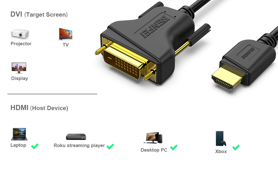 HDMI to DVI 3 Meter, Bi Directional DVI-D 24+1 Male to HDMI Male High Speed Adapter Cable Support 1080P Full HD Industrial Wholesale Pricing