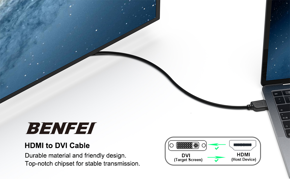 HDMI to DVI 3 Meter, Bi Directional DVI-D 24+1 Male to HDMI Male High Speed Adapter Cable Support 1080P Full HD Industrial Wholesale Pricing