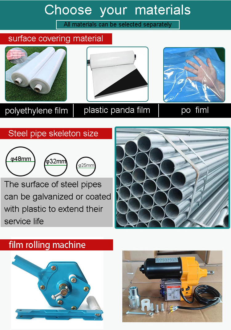 8x30m PE Agriculture Tomato plants Green house Frames Plastic Film Single Span Tunnel Greenhouses Factory Pricing Export