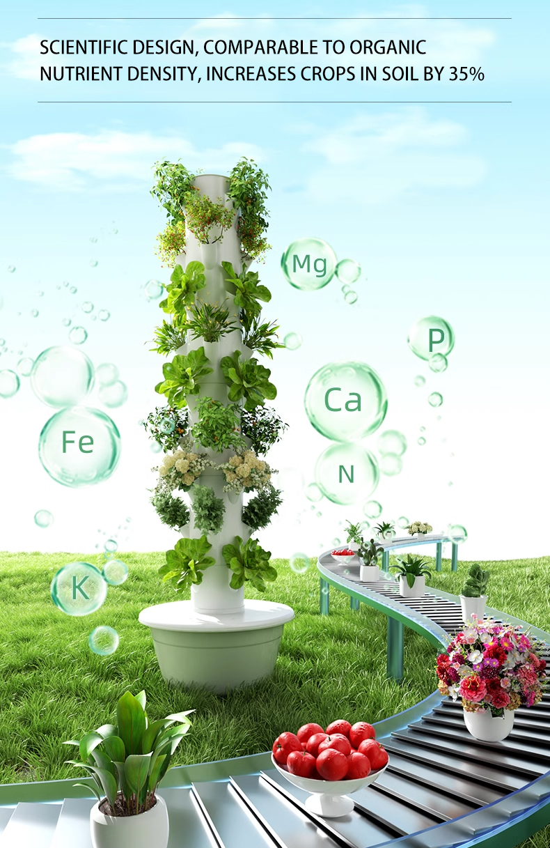 Farming Aeroponics Herb/Flower/Vegetable Garden Agricultural Greenhouse Soilless Culture Vertical Hydroponic Growing Tower PVC Custom Factory Production Trade