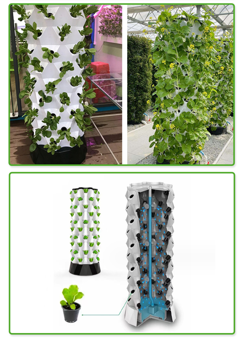 Hot Sale Commercial Hydroponic Vertical Tower Planter Farming Grow System Quality Manufacturing Direct