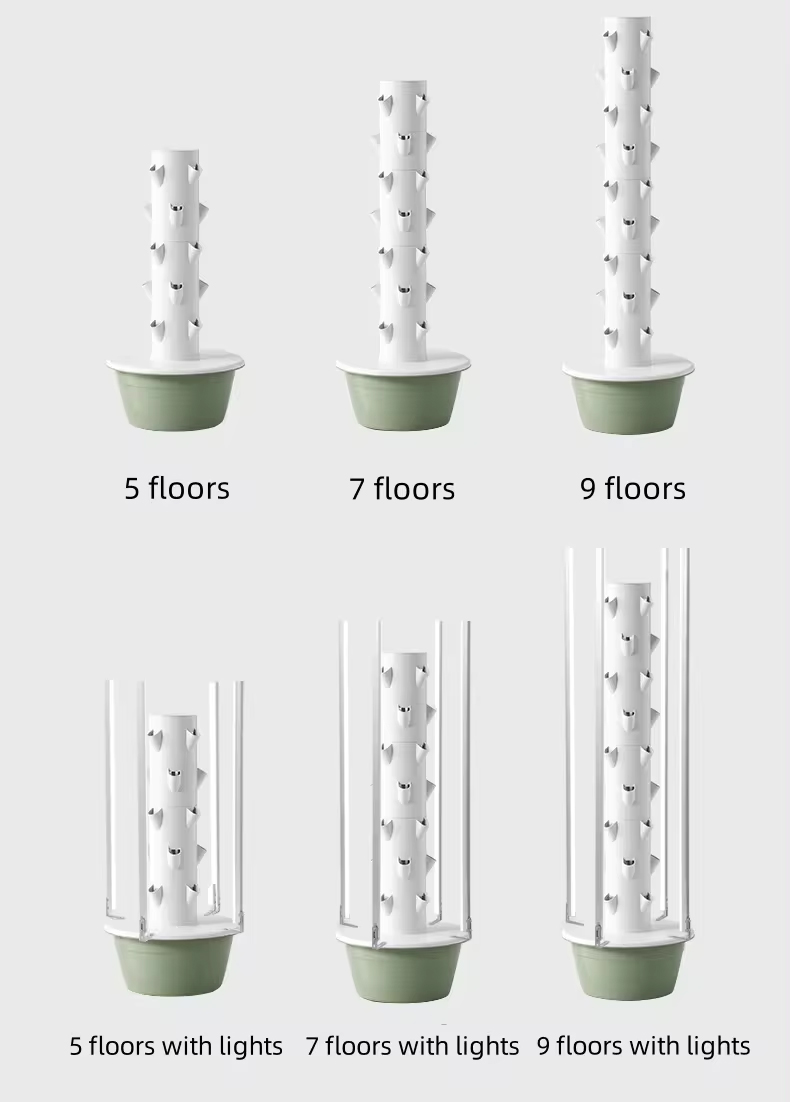 hydroponic tower growing system with Led Light for Leafy Vegetable hydroponics tower vertical agriculture hydroponics B2B Factory Pricing Processing