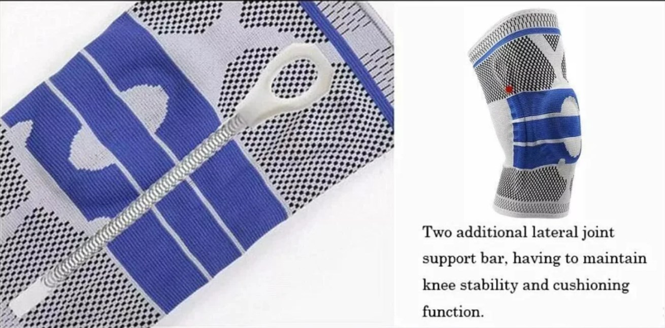 1 PCS Silicone Padded Knee Pads Supports Brace Basketball Fitness Meniscus Patella Protection Kneepads Sports Safety Knee Sleeve Production Wholesale