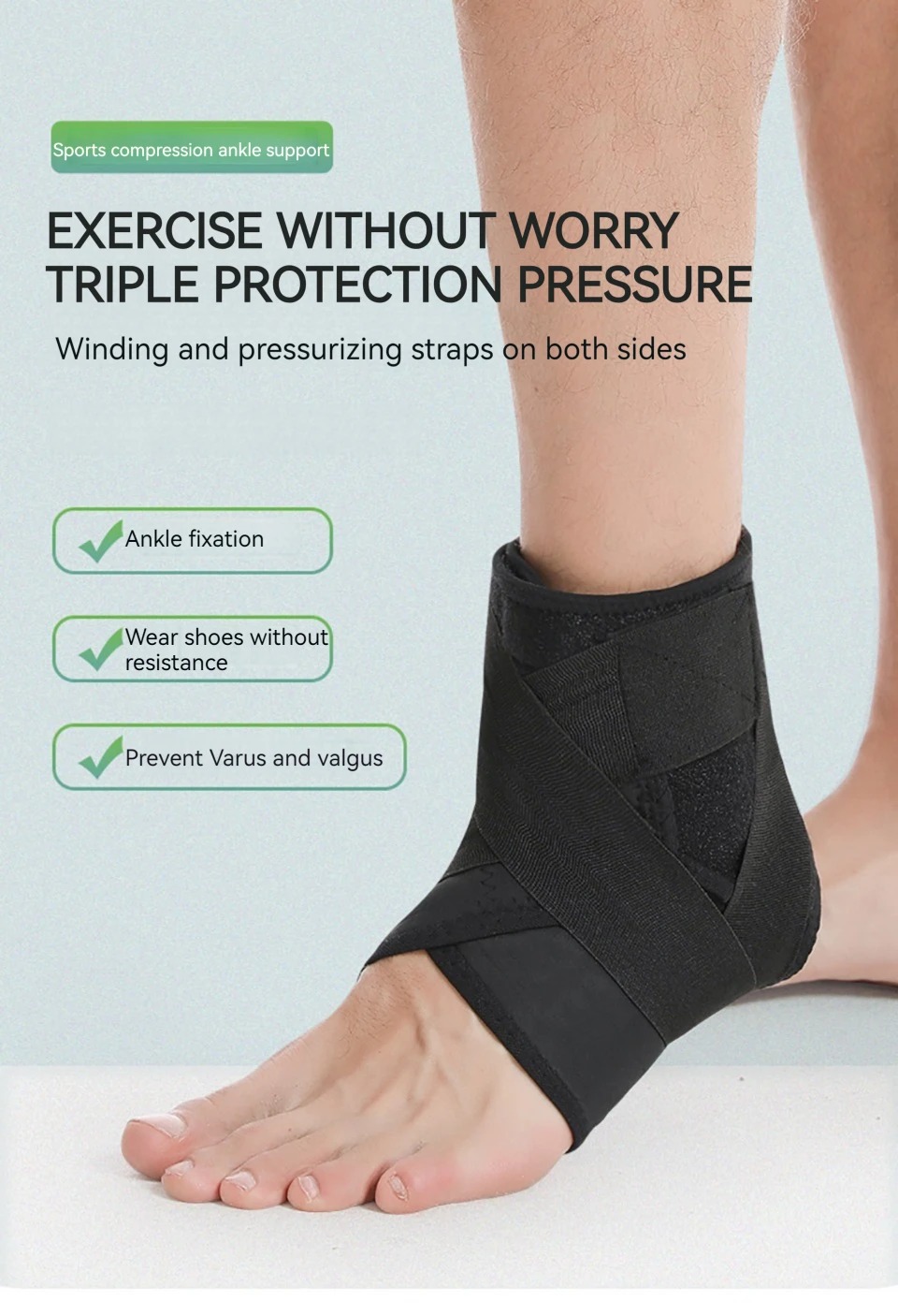 Adjustable Ankle Support Compression Ankle Brace Protector for Running Soccer Basketball Knitted Gym Bandage Ankle Strap China Factory Supply Trade