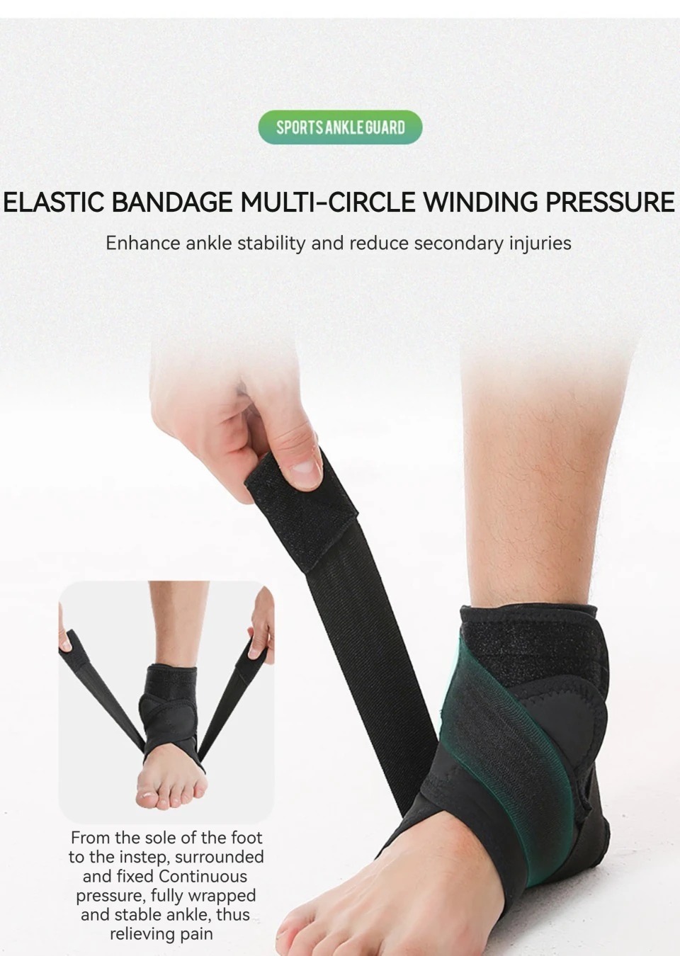 Adjustable Ankle Support Compression Ankle Brace Protector for Running Soccer Basketball Knitted Gym Bandage Ankle Strap China Factory Supply Trade