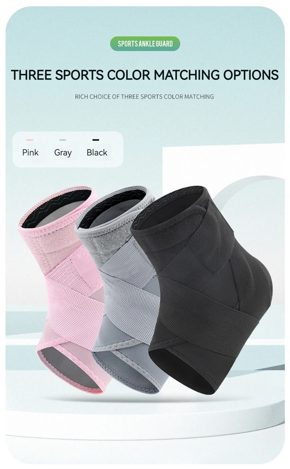 Adjustable Ankle Support Compression Ankle Brace Protector for Running Soccer Basketball Knitted Gym Bandage Ankle Strap China Factory Supply Trade