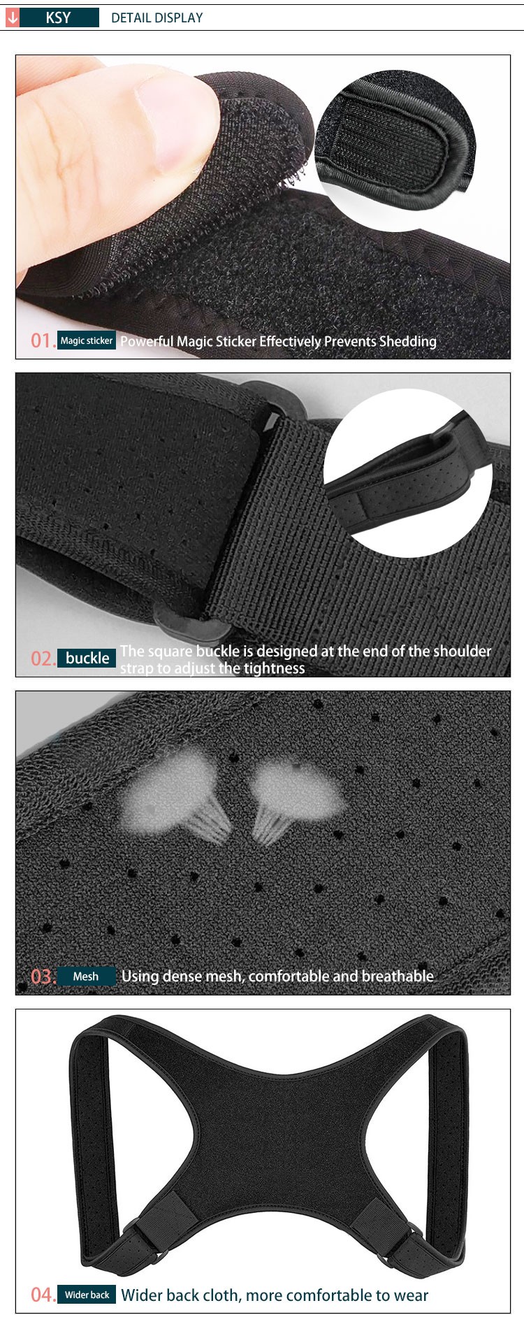 Adjustable Back Support Belt Shoulder Bandage Corset Back Orthopedic Posture Corrector Correction Back Pain Relief Manufacturing Solutions Production