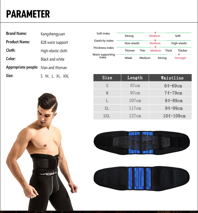 Adjustable Elstiac Waist Support Belt Neoprene Faja Lumbar Back Sweat Belt Fitness Belt Waist Trainer Production Facility Export