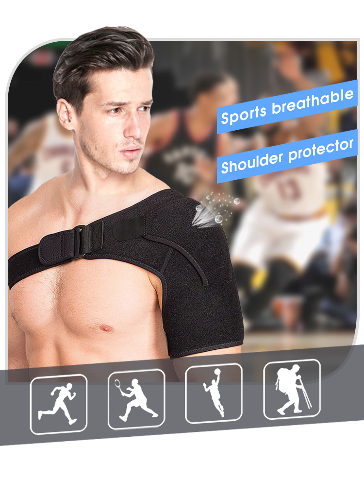 Adjustable Left/Right Shoulder Support Bandage Protector Brace Joint Pain Injury Shoulder Strap Tennis Sport Training Equipment Industrial Supplier