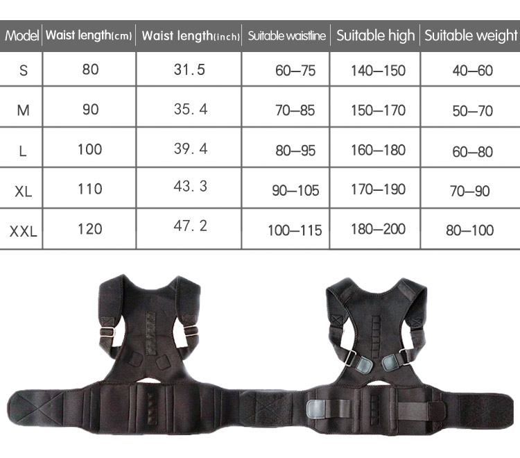 Adjustable Magnet Posture Corrector Back Corset Belt Straightener Shoulder Corrector Posture Braces Wholesale Manufacturer