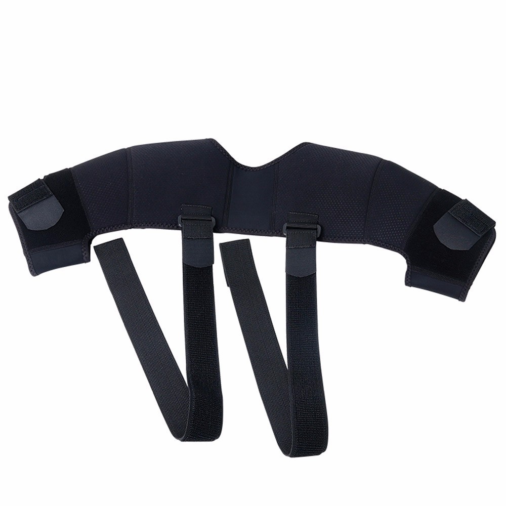 Adjustable exercise shoulder support strap Back pain relief Double bandage cross strap Double shoulder support bracket China Exporter