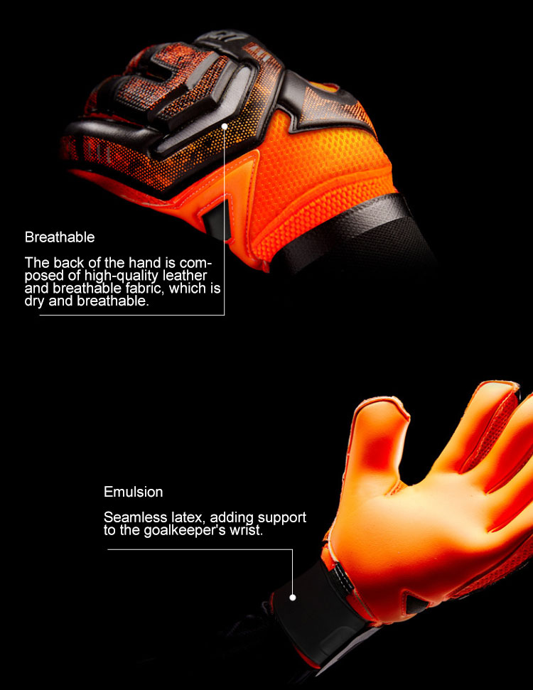 Adult Pro Football Goalkeeper Gloves,Non-slip Foaming PU Soccer Gloves,Top latex Goalie Gloves with finger protect shrapnel China Exporter B2B