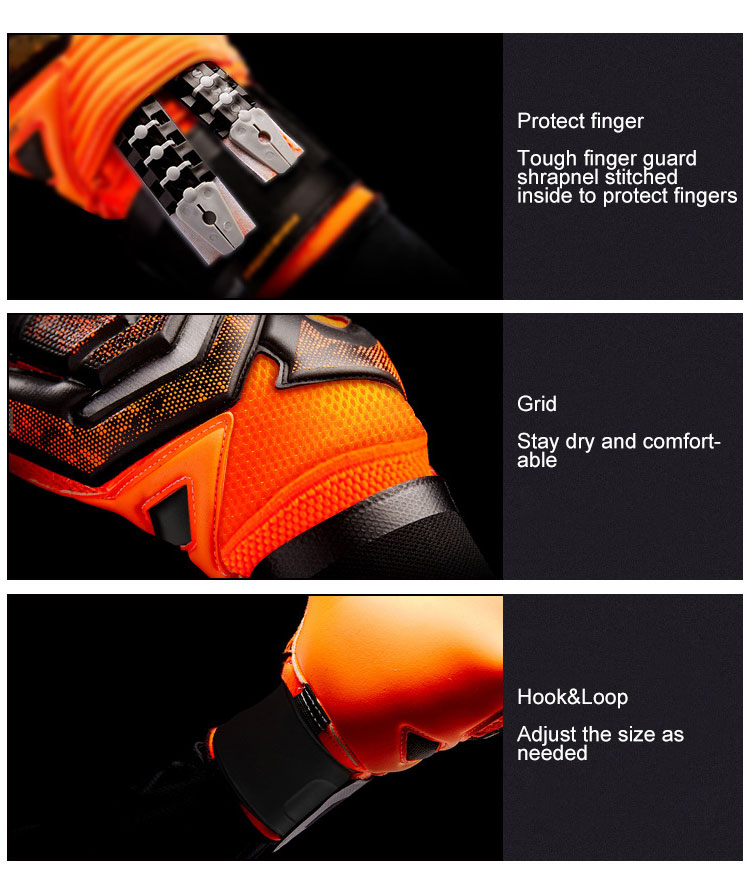 Adult Pro Football Goalkeeper Gloves,Non-slip Foaming PU Soccer Gloves,Top latex Goalie Gloves with finger protect shrapnel China Exporter B2B