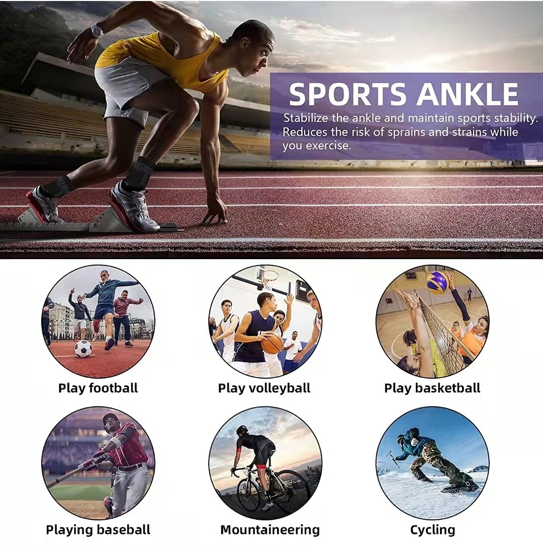 Ankle Brace Compression Sleeve with Adjustable Strap Arch Support Foot Stabilizer Wrap for Plantar Fasciitis Achilles Tendonitis Made in China Factory Manufacturer