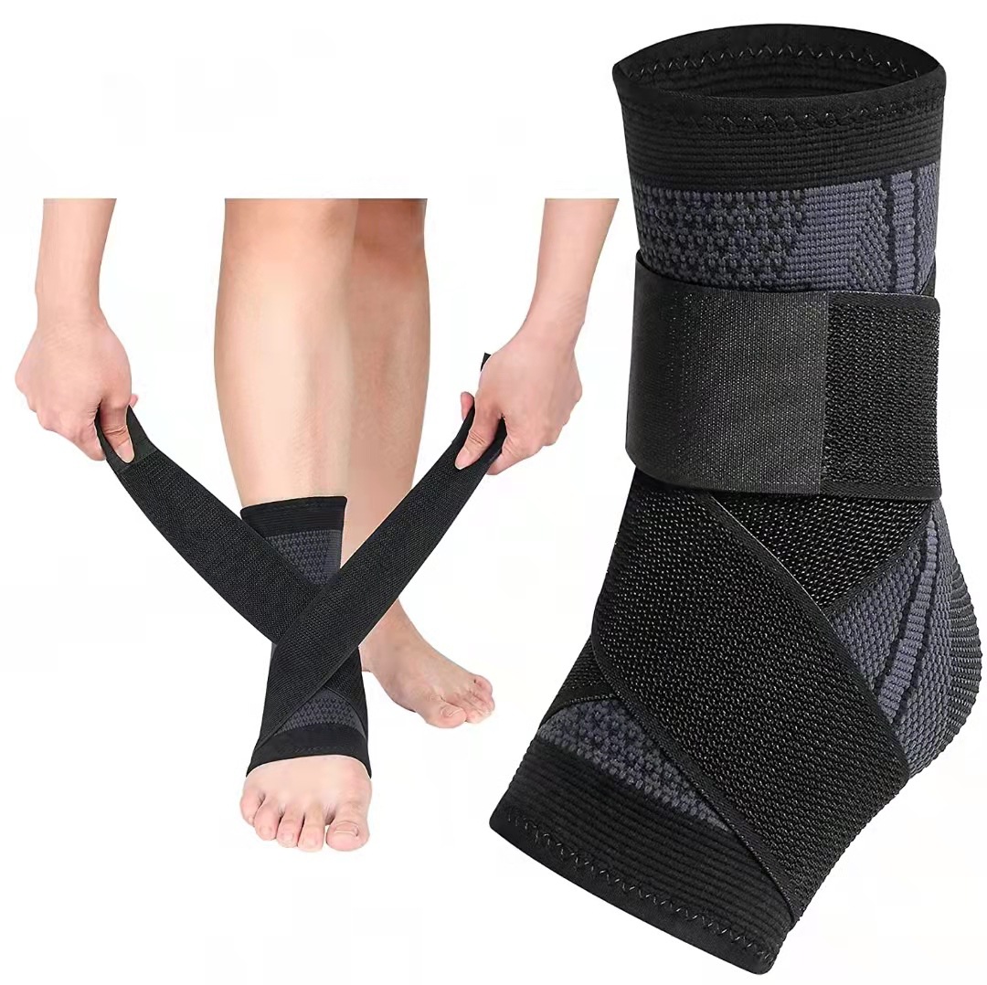 Ankle Brace Compression Sleeve with Adjustable Strap Arch Support Foot Stabilizer Wrap for Plantar Fasciitis Achilles Tendonitis Made in China Factory Manufacturer