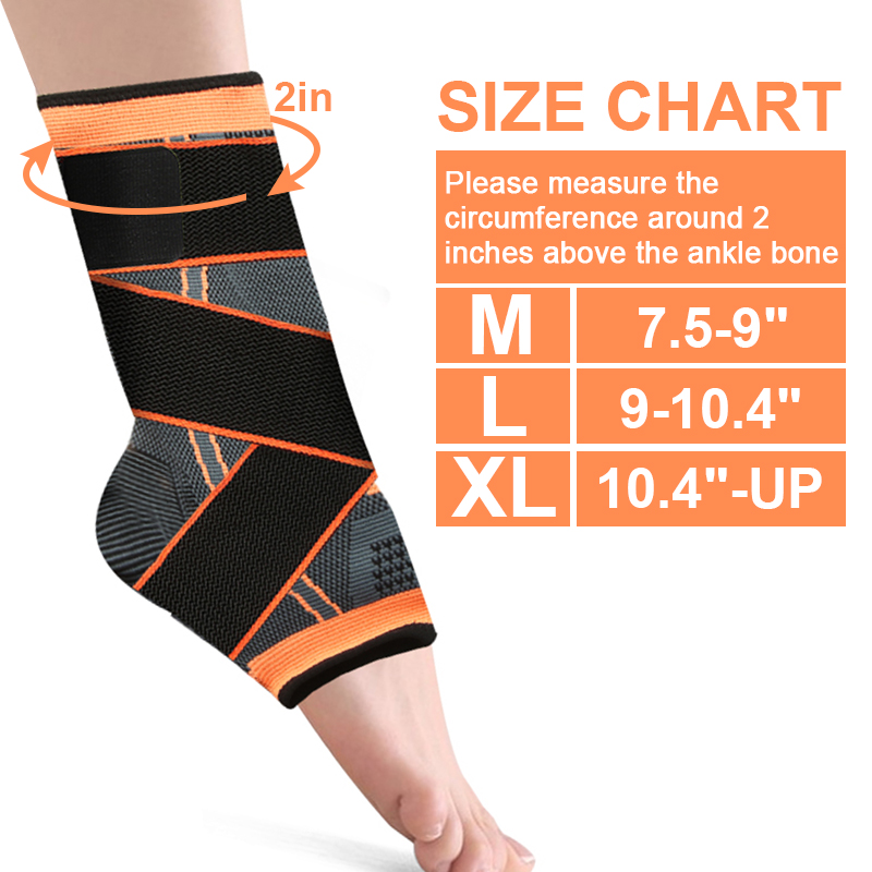 Ankle Brace Compression Sleeve with Adjustable Strap Arch Support Foot Stabilizer Wrap for Plantar Fasciitis Achilles Tendonitis Made in China Factory Manufacturer
