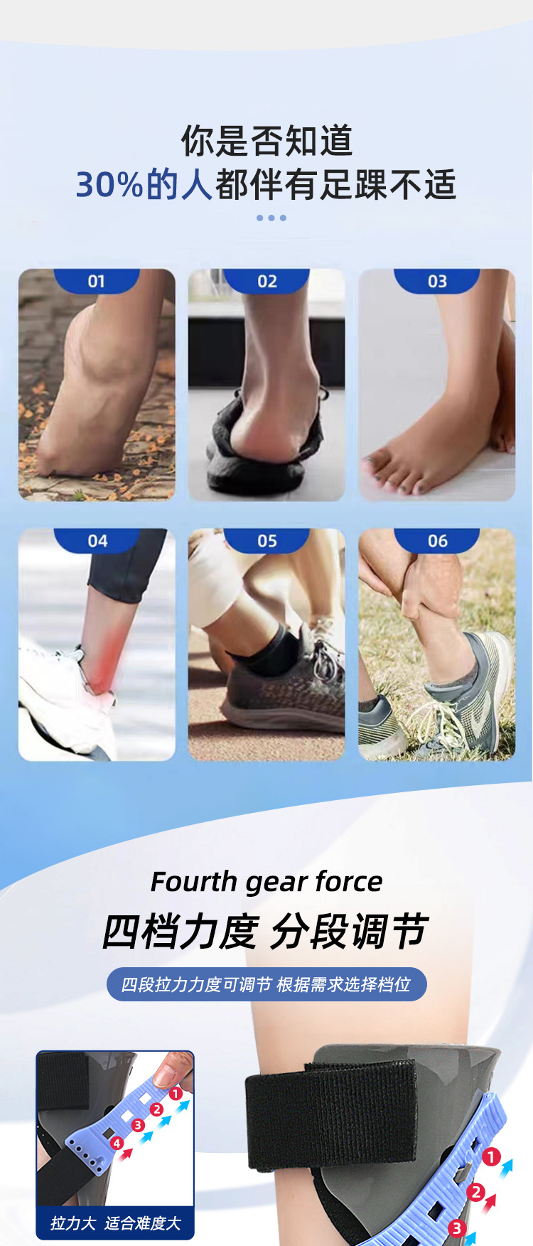 Ankle Contusion Fixation Strap Wearable Shoes Foot Drop Orthosis Ankle Brace ODM Manufacturing