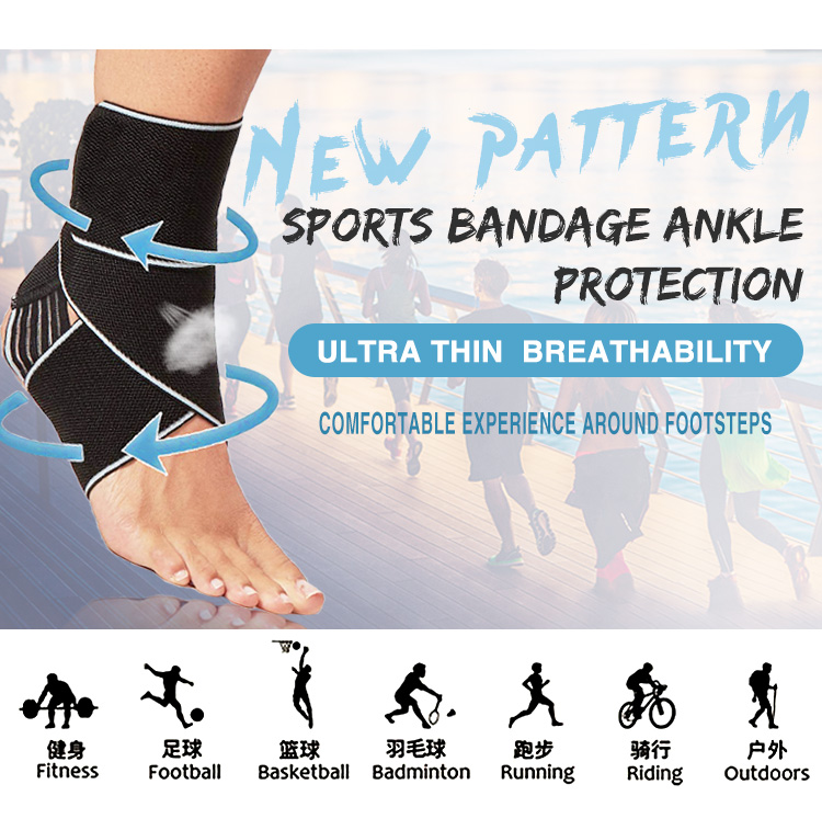 Ankle Support Sleeve Compression Adjustable Elastic Sports Basketball Ankle Bandage China Supplier B2B