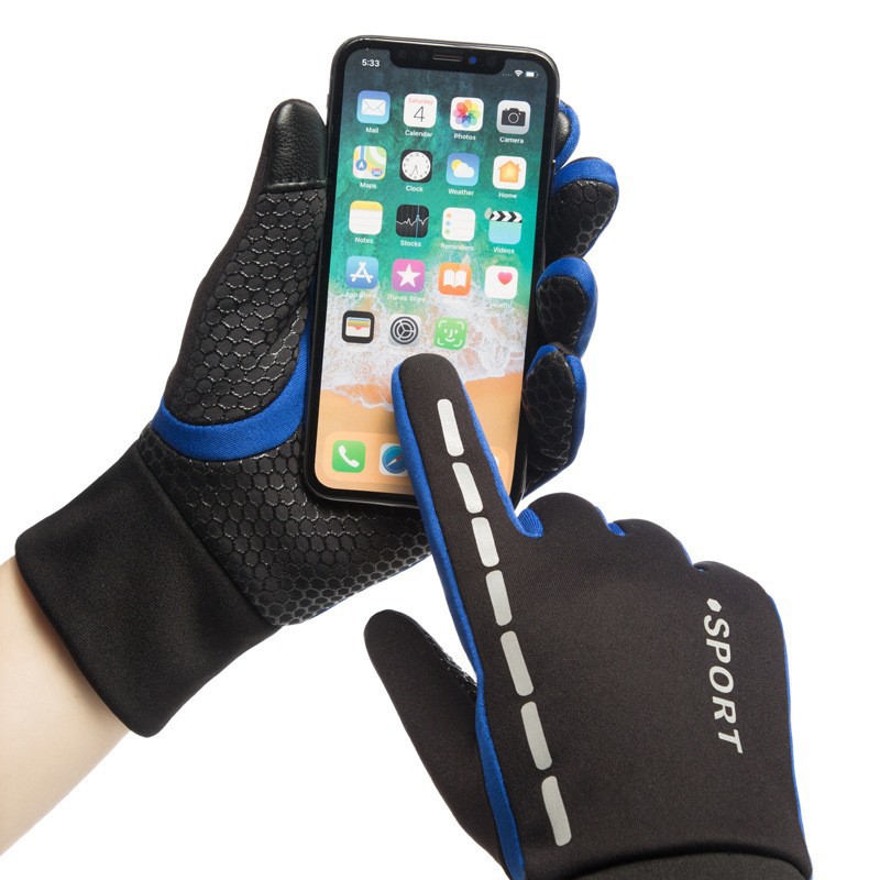 Autumn and winter cycling gloves with fleece non-slip touch screen outdoor waterproof windproof gloves Wholesale Factory