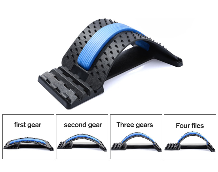 Back Massage Magic Stretcher Stretching Lumbar Support Spine Pain Relief Chiropractic Posture Back Corrector Black Chinese OEM Manufacturing & Supply Trade