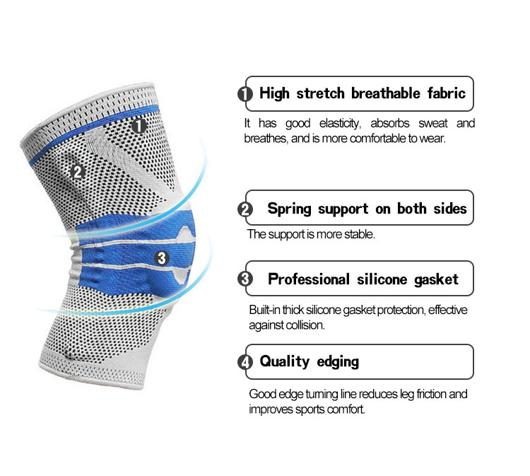 Basketball knee support with silicone pad Wholesale Distribution Center
