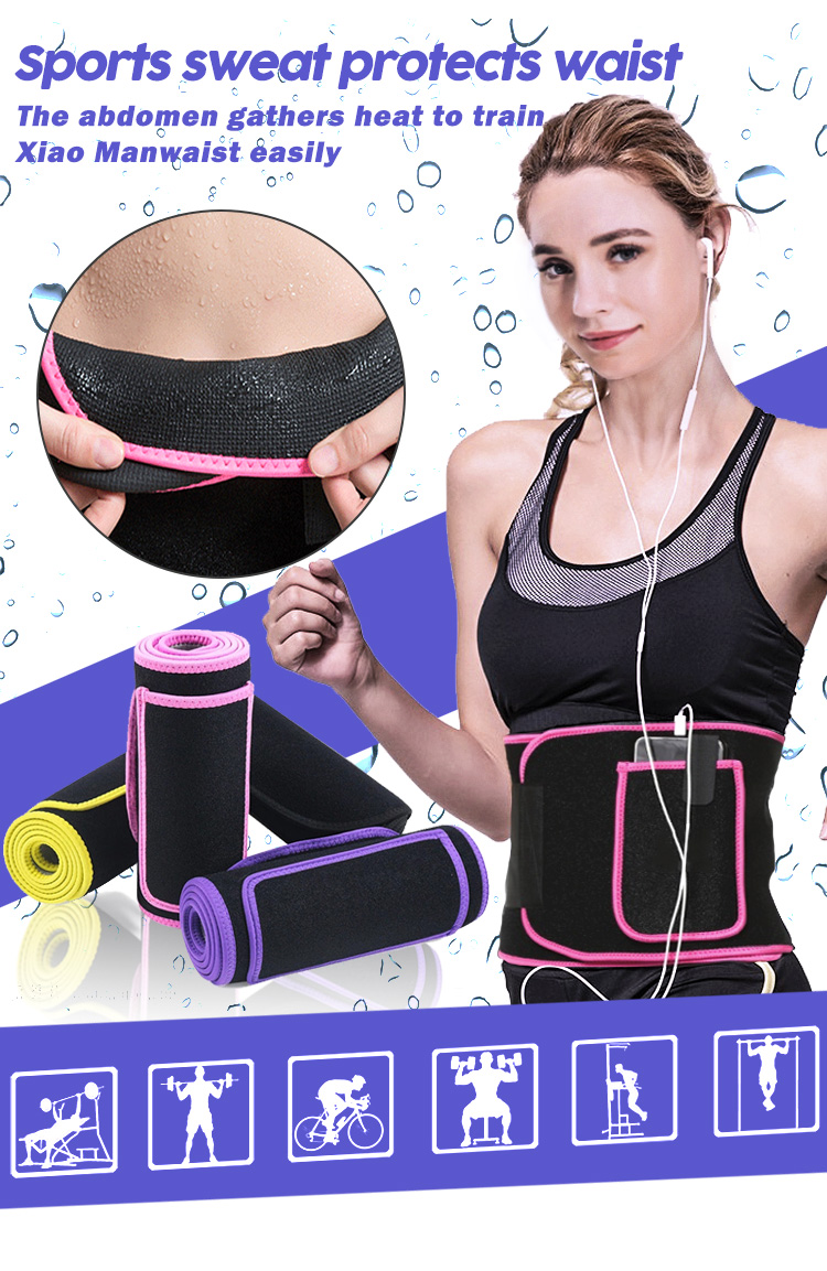 Best Neoprene Sports Slimming Waist Wrap Band Sauna Belt Weight Loss Sweet Waist Trimmer Export-Oriented Factory Manufacturer