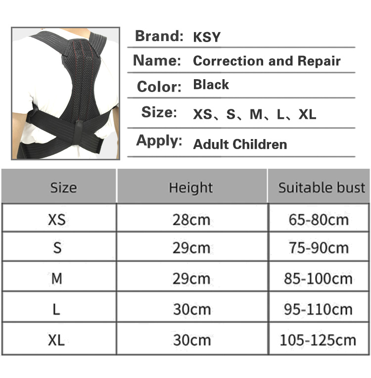 Best Selling Adjustable Back Brace for Clavicle Support Upper Back Straightener With Shoulder Pads Overseas Manufacturing Manufacturer