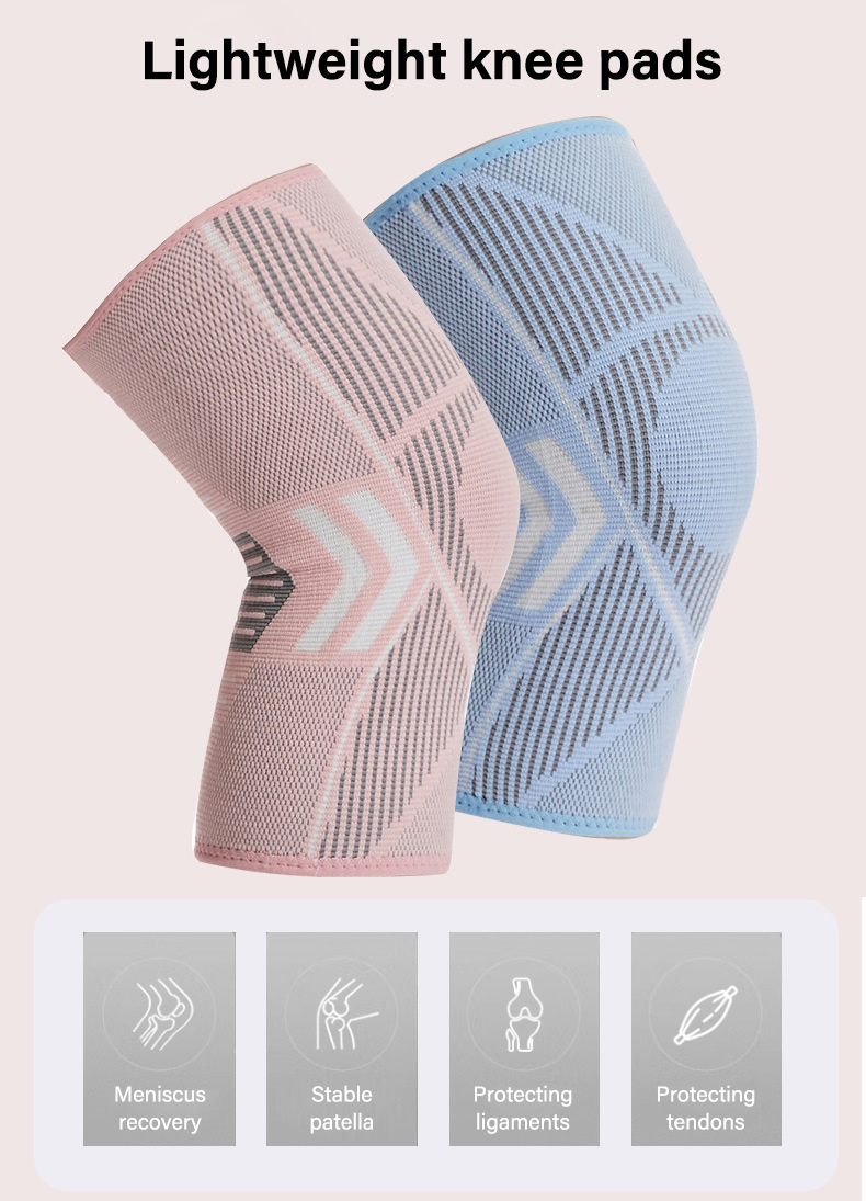 Best selling wholesale comfortable knitting volleyball knee support pink compression knee sleeve knee brace pad Factory Wholesale Custom Solutions