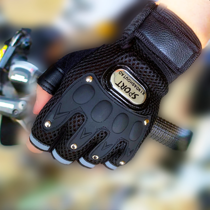 Breathable Half Finger Motorcycle Gloves Shockproof Non-slip Motocross Racing Gloves Moto Biker Cycling Gloves For Summer Export Manufacturing Operations