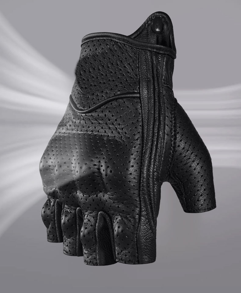 Breathable Motorcycle Leather Gloves Men Motorbike Riding Touch Screen Glove Motocross Moto Racing Biker Anti Fall Glove Vintage Wholesale Factory Customization
