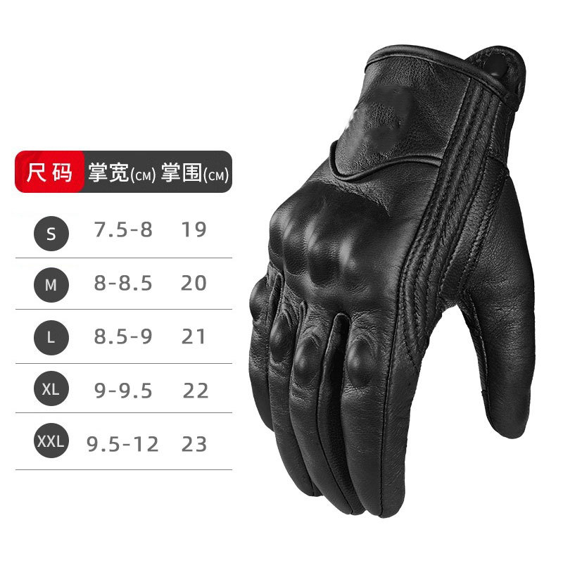 Breathable Motorcycle Leather Gloves Men Motorbike Riding Touch Screen Glove Motocross Moto Racing Biker Anti Fall Glove Vintage Wholesale Factory Customization