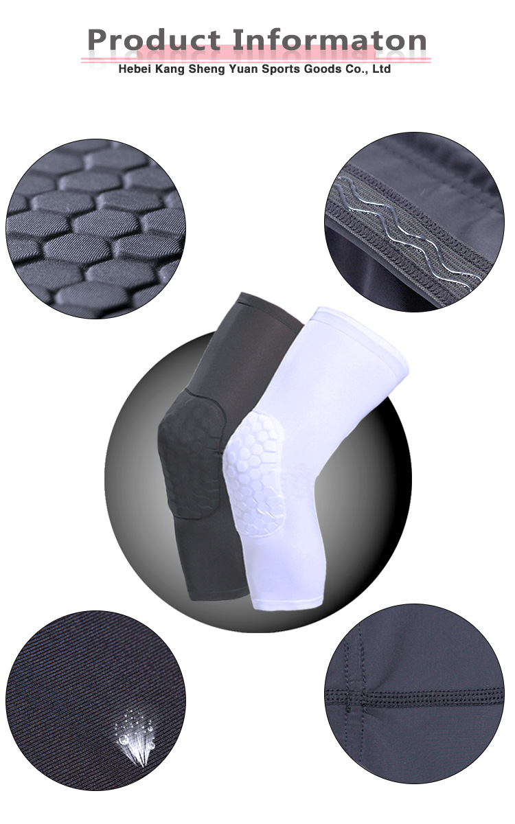 Breathable Sports Football Basketball Knee Pad Honeycomb Leg Brace Support Wholesale Supplier