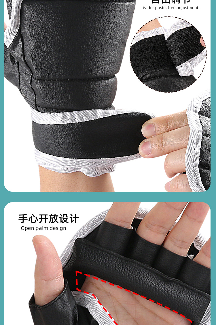 Breathable taekwondo five-finger gloves sandbag half-finger wrist gloves Export Wholesale