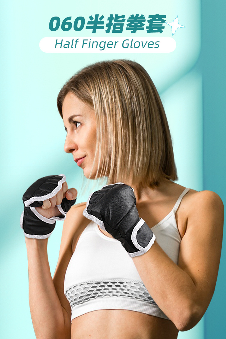 Breathable taekwondo five-finger gloves sandbag half-finger wrist gloves Export Wholesale