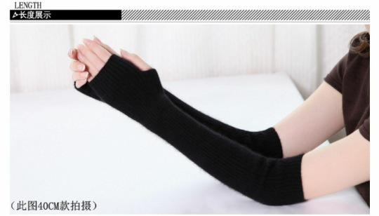 Cashmere fake sleeve thickened arm for women half finger Korean wool long hand sleeve gloves for autumn and winter Export Wholesale Distributor
