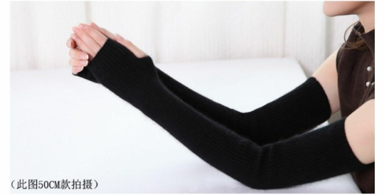 Cashmere fake sleeve thickened arm for women half finger Korean wool long hand sleeve gloves for autumn and winter Export Wholesale Distributor