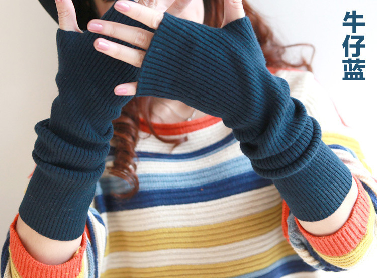 Cashmere fake sleeve thickened arm for women half finger Korean wool long hand sleeve gloves for autumn and winter Export Wholesale Distributor