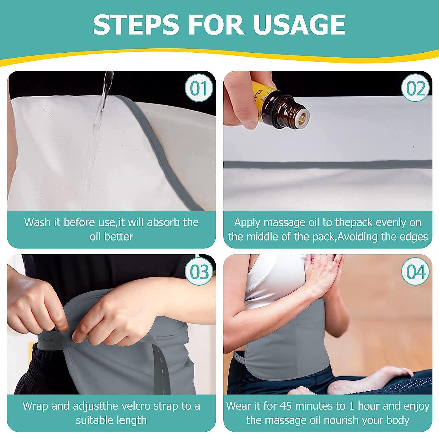 Castor Oil Pack Wrap Waist and Neck for Liver Detox Reusable Castor Oil Pack Kit Factory Wholesale Excellence