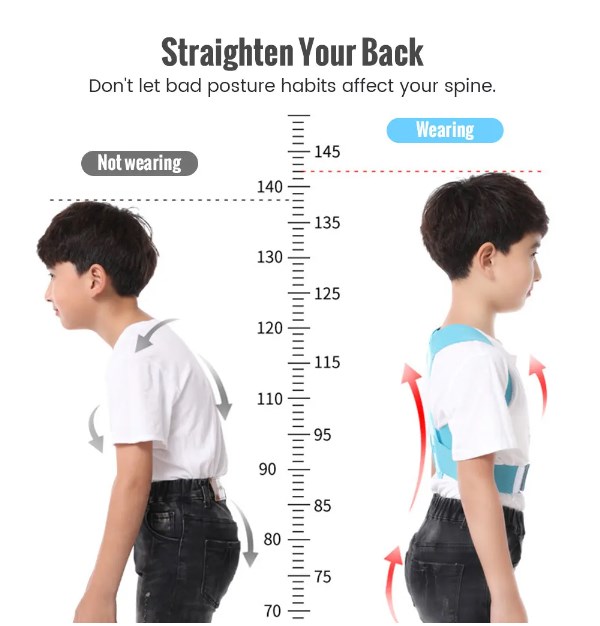 Children Adjustable Posture Corrector Back Support Boys Girls Shoulder Belt Rectify Straighten Correction Pain Relief Beauty Kid High-Volume Manufacturing Trade