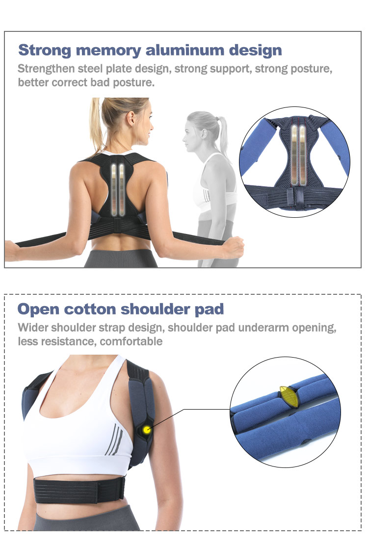 Comfortable Adjustable Neoprene Back Brace Posture Corrector to improve bad posture Manufacturing Services Export