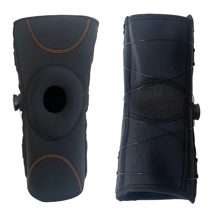 Compression Adjustable Rotate Button Knee Brace Adjustable Knee Support with double springs stays silicone pad Quality Manufacturing Direct