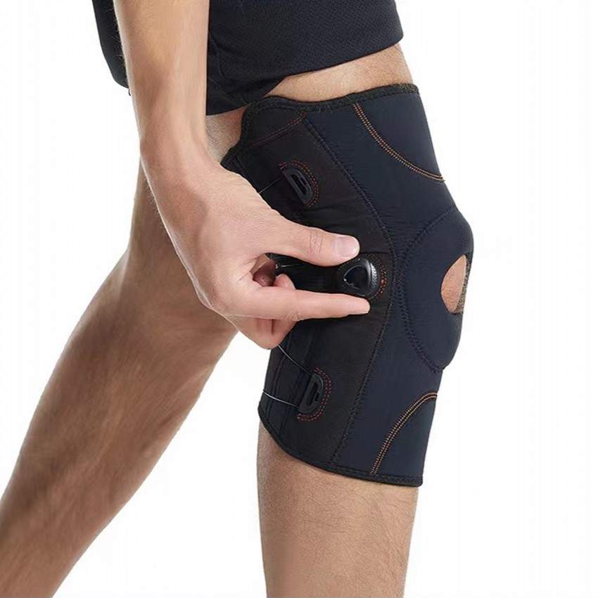 Compression Adjustable Rotate Button Knee Brace Adjustable Knee Support with double springs stays silicone pad Quality Manufacturing Direct