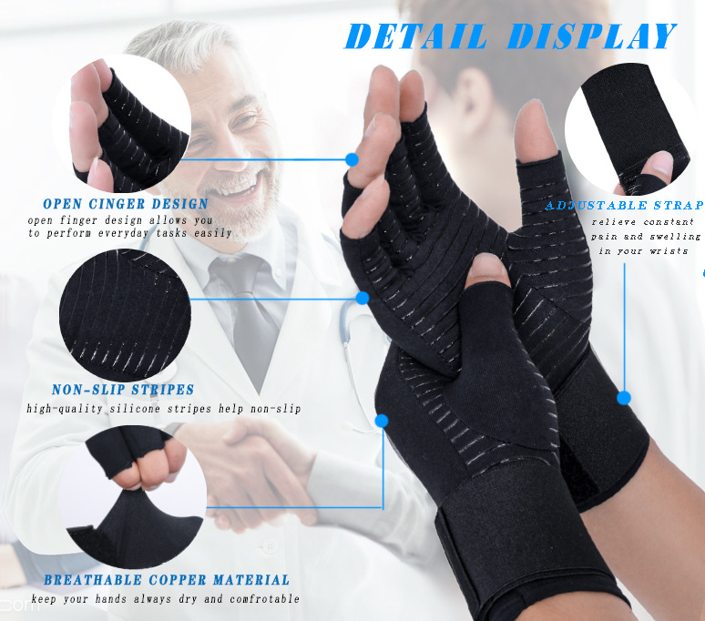 Copper fiber pressurized half-finger gloves Outdoor sports fitness training wrist gloves Manufacturer and Supplier