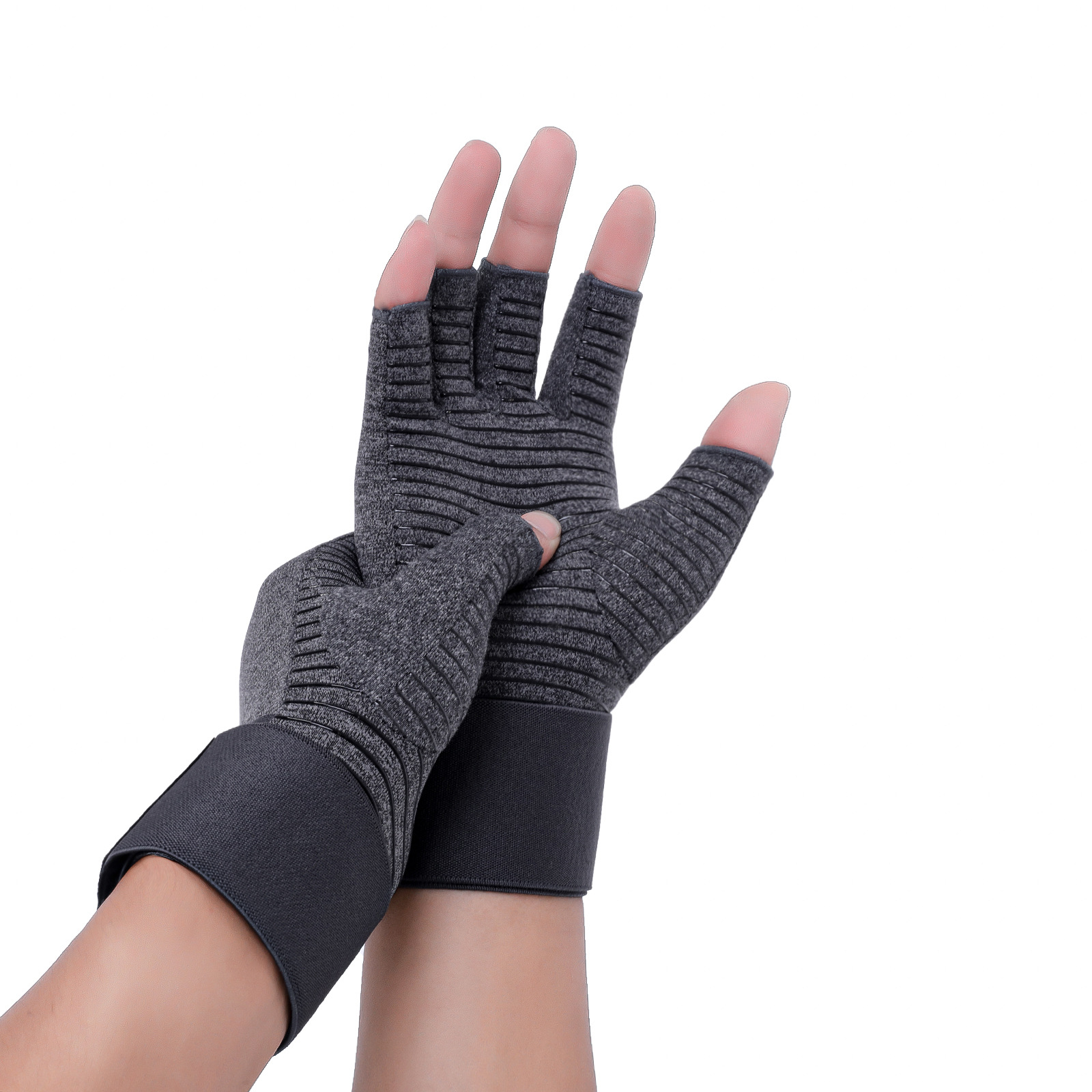Copper fiber pressurized half-finger gloves Outdoor sports fitness training wrist gloves Manufacturer and Supplier
