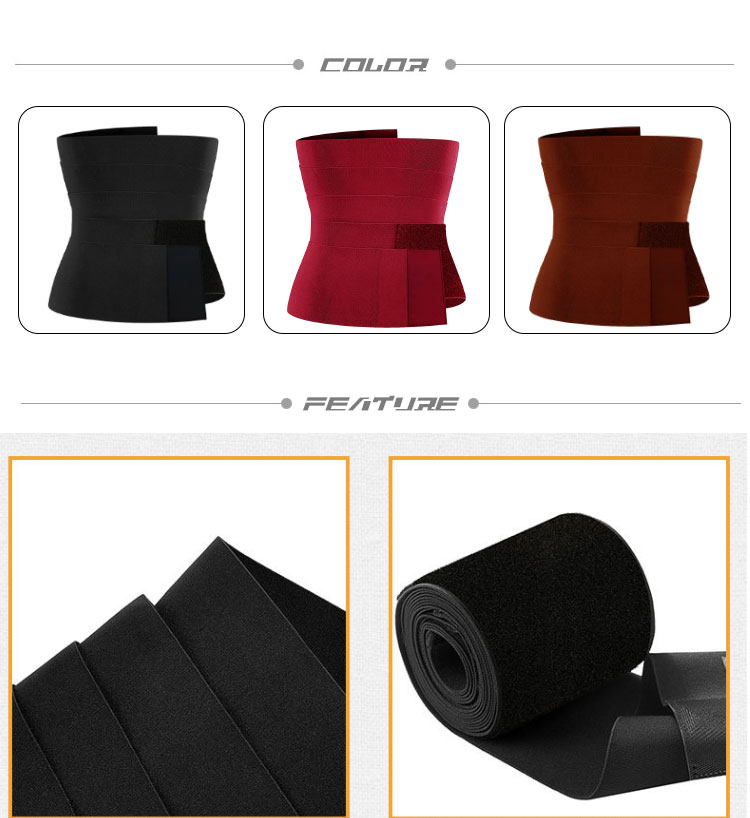 Custom Flat Elastic  Wrap Control Best Ultra Slim Rubber Shaper Neoprene for Waist Trainer Band Bandage Customized Manufacturing