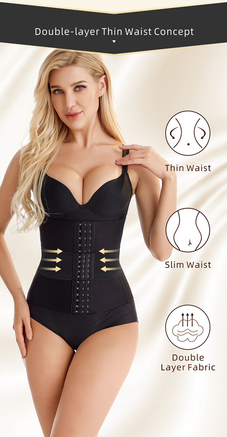 Double Belt Waist Cincher Trainer Slimming Faja Body Shaper Corset Adjustable Shapewear Flat Belly Postpartum Wrap Factory Wholesale Custom Solutions