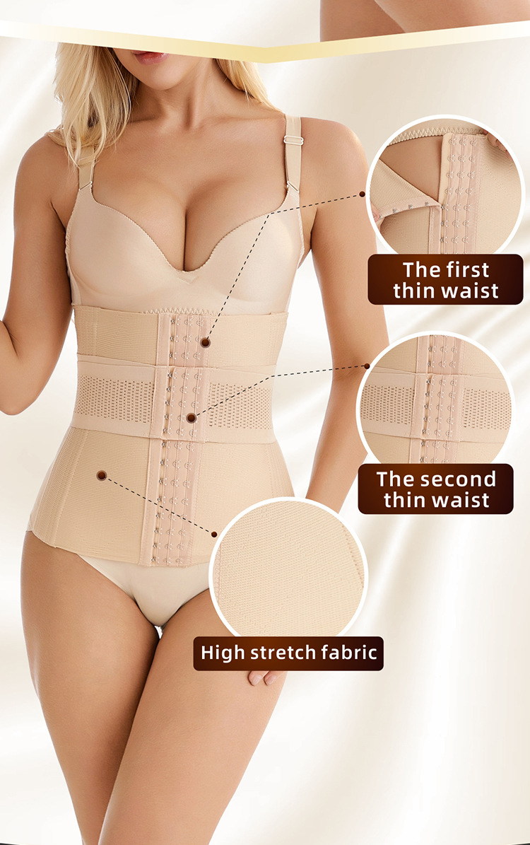 Double Belt Waist Cincher Trainer Slimming Faja Body Shaper Corset Adjustable Shapewear Flat Belly Postpartum Wrap Factory Wholesale Custom Solutions