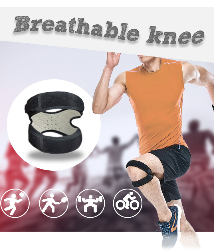 Double Pressing Breathable Neoprene Knee Pads Adjustable Patella Protector Knee Support Strap for Men and Women Factory Pricing Export